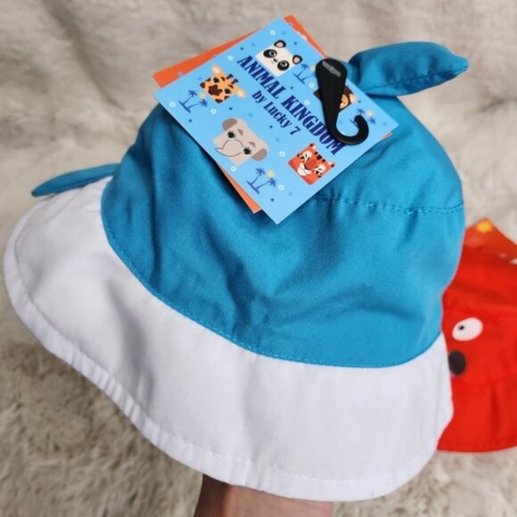 Animal Kingdom by Lucky 7 Crab Dolphin Toddler Bucket Hats x 2 BNWT - Picture 4 of 13